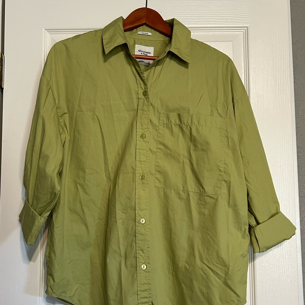 Abercrombie & Fitch Lime Green Oversized Shirt